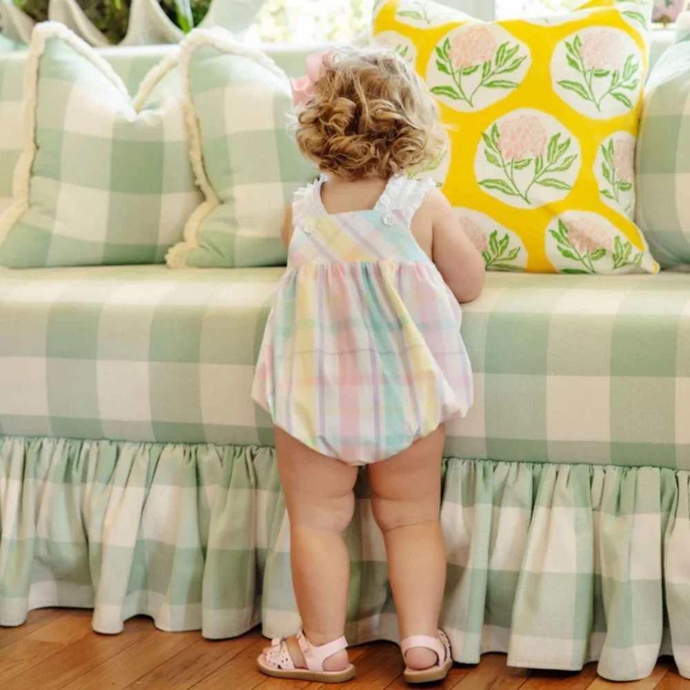 Beaufort Bonnet Babs Bubble Brunch Plate Plaid with Worth Avenue White Girl’s 3T